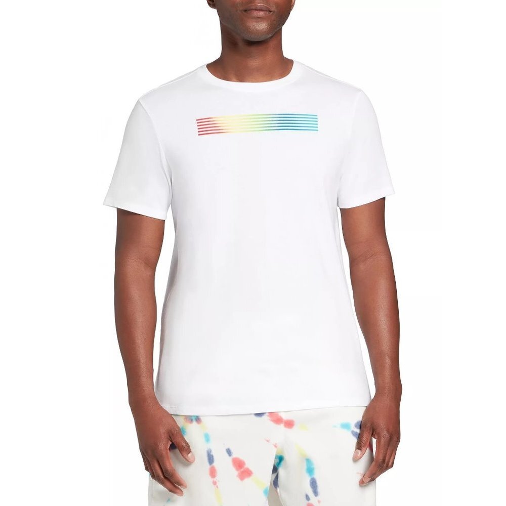 NWT DSG Adult Pride Short‎ Sleeve Cotton Graphic T-Shirt in White Size XS
